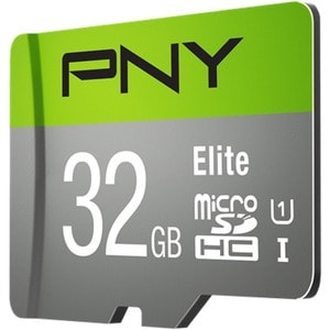 PNY Elite 32 GB Class 10/UHS-I (U1) microSDHC - 100 MB/s Read - Lifetime Warranty
