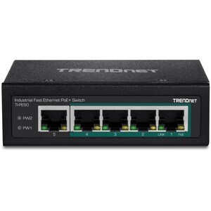 5-Port Industrial Fast Ethernet PoE+ DIN-Rail Switch