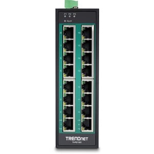 16-Port Hardened Industrial Gigabit PoE+ DIN-Rail Switch