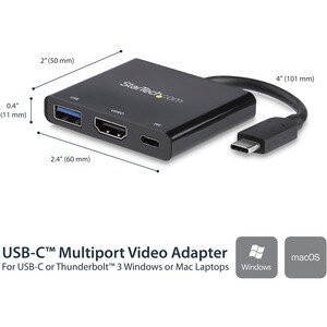 USB-C TO 4K HDMI MULTIFUNCTION ADAPTER WITH POWER DELIVERY AND USB-A PORT - USB TYPE-C TO HDMI - USB C LAPTOP TRAVEL ADAPT