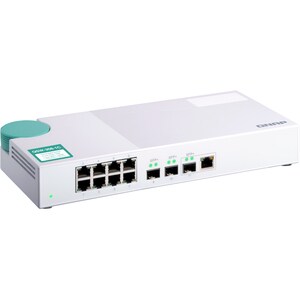QNAP QSW-308-1C 8 Ports Ethernet Switch - 2 Layer Supported - Modular - Twisted Pair, Optical Fiber - Desktop