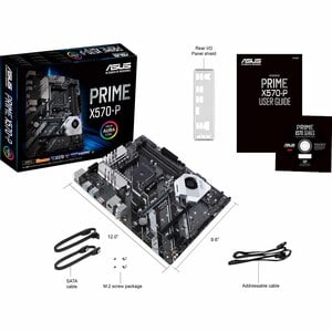 Asus Prime X570-P Desktop Motherboard - AMD X570 Chipset - Socket AM4 - ATX - 128 GB DDR4 SDRAM Maximum RAM - DIMM, UDIMM 