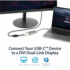 StarTech.com USB-C to DVI Adapter - Dual-Link Connectivity - Digital Only - Active Conversion - USB Type-C Dual-Link Video