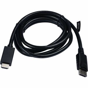 V7 V7DP2HD-02M-BLK-1E 2 m DisplayPort/HDMI A/V Cable for Audio/Video Device, PC, Monitor, Projector - First End: 1 x Displ