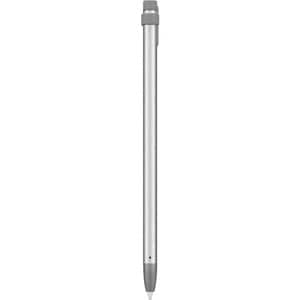 Logitech Crayon Stylus - Capacitive Touchscreen Type Supported - Replaceable Stylus Tip - Aluminum, Silicone Rubber - Gray