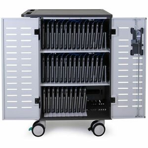 Ergotron Zip40 Charging Cart - 3.45 kg Capacity - 4 Casters - 127 mm Caster Size - Steel - 662.9 mm Width x 820.4 mm Depth