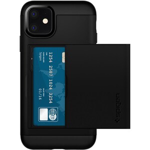 Spigen Slim Armor CS Case for Apple iPhone 11 Smartphone - Black - Drop Resistant - Polycarbonate, Thermoplastic Polyureth