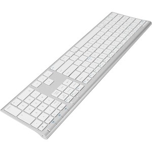 Macally Rechargeable Aluminum Quick Switch Bluetooth Keyboard For Three Devices - Wireless Connectivity - Bluetooth - 110 