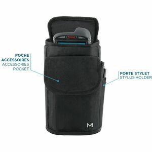 MOBILIS Carrying Case (Holster) Handheld Terminal - Black - Drop Resistant - 1680D Polyester Body - Belt, Ring - 250 mm He