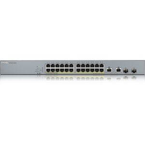 ZYXEL GS1350 GS1350-26HP 24 Ports Manageable Ethernet Switch - 2 Layer Supported - Modular - 2 SFP Slots - Twisted Pair, O