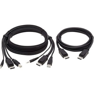 Tripp Lite by Eaton Dual DisplayPort KVM Cable Kit - DP, USB, 3.5 mm Audio (3xM/3xM) + DP (M/M), 4K, 4:4:4, 6 ft. (1.83 m)