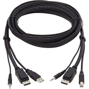 Tripp Lite by Eaton DisplayPort KVM Cable Kit 3 in 1 - 4K DisplayPort USB 3.5 mm Audio (3xM/3xM) 4:4:4 10 ft. (3.05 m) Bla