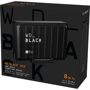 WD Black D10 WDBA3P0080HBK 8 TB Desktop Hard Drive - External - Black - Gaming Console, Desktop PC Device Supported - USB 