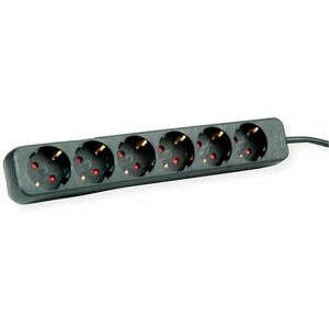 Roline PowerBar Steckdosenleiste - CEE 7/7 - 6 x Typ F (CEE 7/3) - 3 m Kabel - 250 V AC Voltage - 3,60 kW - Desktop - Schwarz