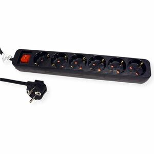 Roline PowerBar Steckdosenleiste - 6 x Typ F (CEE 7/3) - 1,50 m Kabel - 250 V AC Voltage - 3,60 kW - Desktop - Schwarz