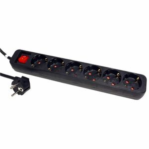 Roline PowerBar Steckdosenleiste - 6 x Typ F (CEE 7/3) - 6 m Kabel - 250 V AC Voltage - 3,60 kW - Desktop - Schwarz