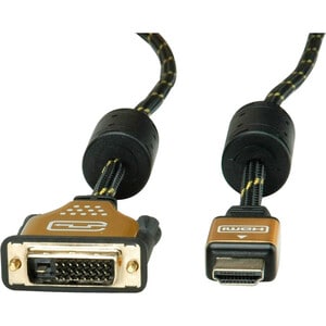 Roline 5 m DVI-D/HDMI Videokabel - 1 - Cable for Notebook, TV, Monitor, Projektor, Videogerät, Grafikkarte, Ultrabook, PC,