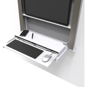 Ergotron CareFit Mounting Enclosure for LCD Display, Mini PC, Computer - White - Height Adjustable - 24" to 27" Screen Sup