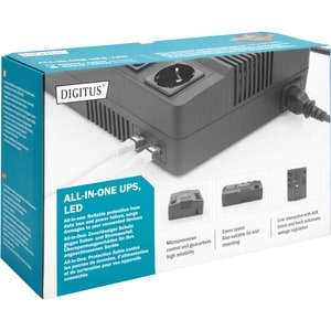 Digitus Line-interactive UPS - 600 VA/360 W - Tower/Wall Mountable - AVR - 8 Hour Recharge - 230 V AC Input - 3 x IEC 6032