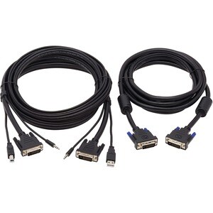 Eaton Tripp Lite Series Dual DVI KVM Cable Kit - DVI, USB, 3.5 mm Audio (3xM/3xM) + DVI (M/M), 10 ft. (3.05 m) - 10 ft KVM