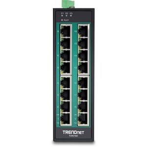 Conmutador Ethernet TRENDnet  TI-PG160 16 - Nuevo - 2 Capa compatible - Par trenzado - Riel DIN montable, Montable en Pared