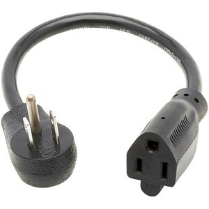 Eaton Tripp Lite Series Power Extension Cord, Right-Angle NEMA 5-15P to NEMA 5-15R - 13A, 120V, 16 AWG, 1 ft. (0.31 m), Bl