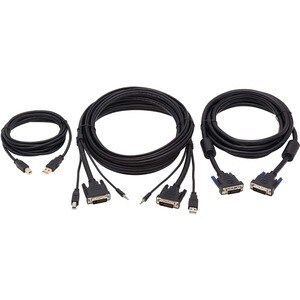 Tripp Lite by Eaton DVI KVM Cable Kit - DVI, USB, 3.5 mm Audio (3xM/3xM) + USB (M/M) + DVI (M/M), 6 ft. (1.83 m) - 6 ft KV