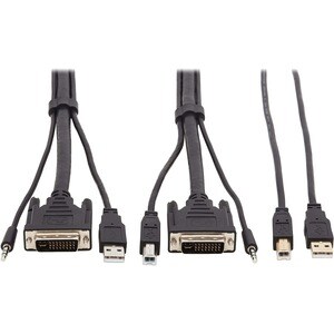 Tripp Lite by Eaton DVI KVM Cable Kit - DVI USB 3.5 mm Audio (3xM/3xM) + USB (M/M) 6 ft. (1.83 m) - 6 ft KVM Cable for KVM