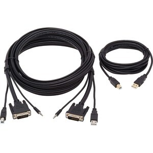 Eaton Tripp Lite Series DVI KVM Cable Kit - DVI, USB, 3.5 mm Audio (3xM/3xM) + USB (M/M), 1080p, 10 ft. (3.05 m) - 10 ft K