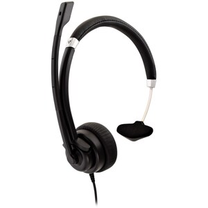 V7 Deluxe HA401 Wired Over-the-head Mono Headset - Black, Silver - Monaural - Supra-aural - 31.50 Hz to 20 kHz - 180 cm Ca