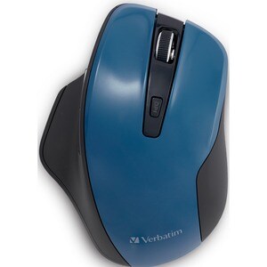 Verbatim Silent Ergonomic Wireless Blue LED Mouse - Dark Teal - Blue LED/Optical - Wireless - Radio Frequency - 2.40 GHz -