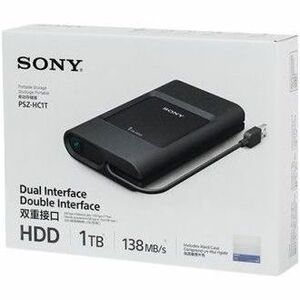 Sony 1 TB Portable Hard Drive - External - USB 3.1 (Gen 1), USB Type C, USB Type A