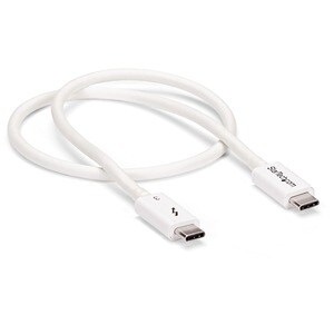 StarTech.com Thunderbolt 3 Cable - 0.5m / 1 ft - White - 4K 60Hz - 40Gbps - Passive - Thunderbolt Cable - USB Type C Charg