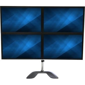 StarTech.com Quad Monitor Stand, Desktop VESA 4 Monitor Arm up to 32" (17.6lb/8kg) Screens, Ergonomic Articulating Pole Mo