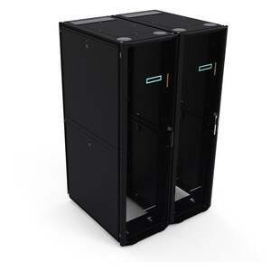 HPE Enterprise 48U Floor Standing Rack Cabinet for LAN Switch, Patch Panel1200 mm Rack Depth - Black, Silver - TAA Complia
