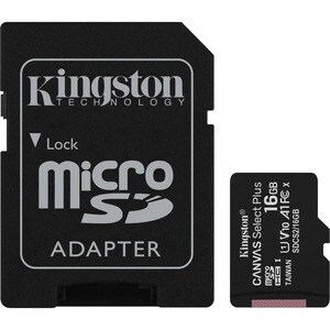Kingston Canvas Select Plus 16 GB Class 10/UHS-I (U1) microSDHC - 3 Pack - 100 MB/s Read - Lifetime Warranty