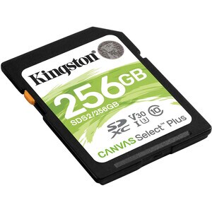 Kingston Canvas Select Plus SDS2 256 GB Class 10/UHS-I (U3) SDXC - 1 Pack - 100 MB/s Read - 85 MB/s Write - Lifetime Warranty