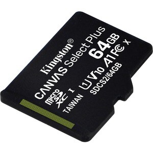 Kingston Canvas Select Plus SDCS2 64 GB Class 10/UHS-I (U1) microSDXC - 1 Pack - 100 MB/s Read