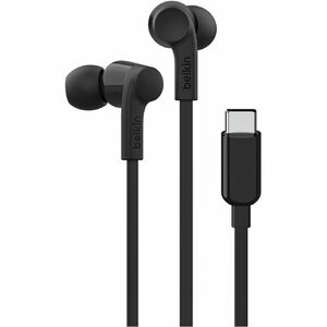 Belkin SOUNDFORM Wired Earbud Earset - Black - Binaural - In-ear - 121.9 cm Cable - USB Type C
