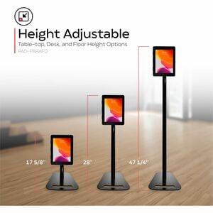 CTA Digital Premium Height-adjustable Floor-to-desk Security Kiosk for Tablets - 47.2" Height x 10.2" Width x 12.6" Depth 