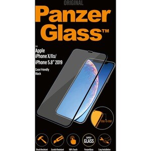Protector de pantalla PanzerGlass Vidrio templado Negro - Para 14,7 cm (5,8") LCD iPhone X, iPhone XS