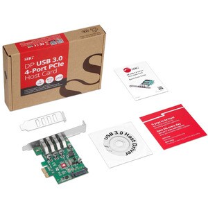 SIIG DP USB 3.0 4-Port PCIe Host Card - PCI Express 2.0 x1 - External - 4 USB Port(s) - 4 USB 3.0 Port(s) - UASP Support - PC