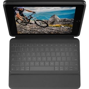 Logitech Rugged Folio Tastatur/Cover (Folie) für 25,9 cm (10,2 Zoll) Apple iPad (7. Generation) Tablet - Graphit - Plastik