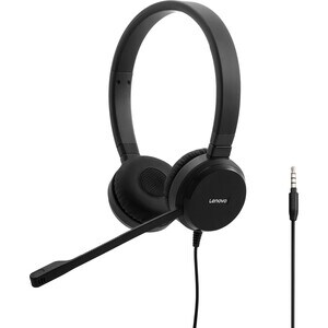 Lenovo Wired Over-the-head Stereo Headset - Black - Binaural - Supra-aural - 32 Ohm - 150 Hz to 7 kHz - 120 cm Cable - Ele