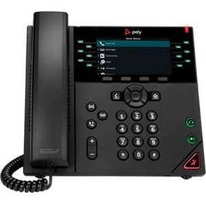Poly 450 IP Phone - Corded - Corded - Desktop - Black  - 12 x Total Line - VoIP - 2 x Network (RJ-45) - PoE Ports