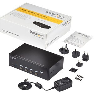 StarTech.com KVM-Switchbox - TAA-konform - 4 Computer - 1 Lokaler Benutzer(n) - 3840 x 2160 - 10 x USB - 10 x HDMI - Rackm