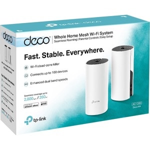 TP-Link Deco M4 Wi-Fi 5 IEEE 802.11ac Ethernet Wireless Router - 2.40 GHz ISM Band - 5 GHz UNII Band - 2 x Antenna(2 x Int