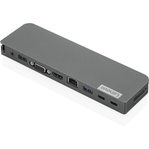 Lenovo USB-C Mini Dock - for Notebook - 45 W - USB Type C - 3 x USB Ports - USB Type-C - Network (RJ-45) - HDMI - VGA - Wired