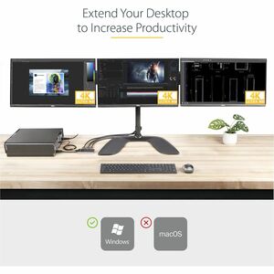 StarTech.com 3-Port DisplayPort 1.4 Splitter, DisplayPort to 3x DP Multi-Monitor Adapter, Triple 4K Computer MST Hub, Wind