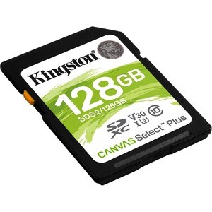 Kingston Canvas Select Plus SDS2 128 GB Class 10/UHS-I (U3) SDXC - 1 - 100 MB/s Read - 85 MB/s Write